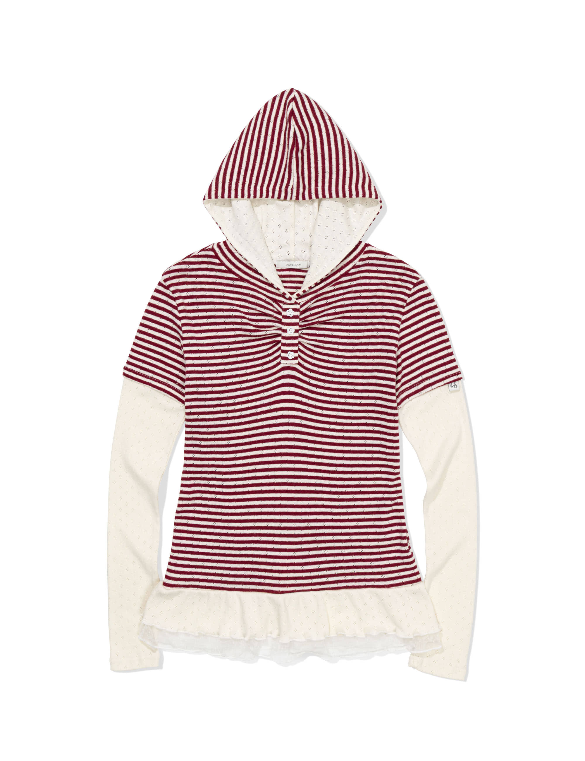 ugly-shadow-fw-25-stripe-shirring-layered-hoodie-burgundy-burgundy-s