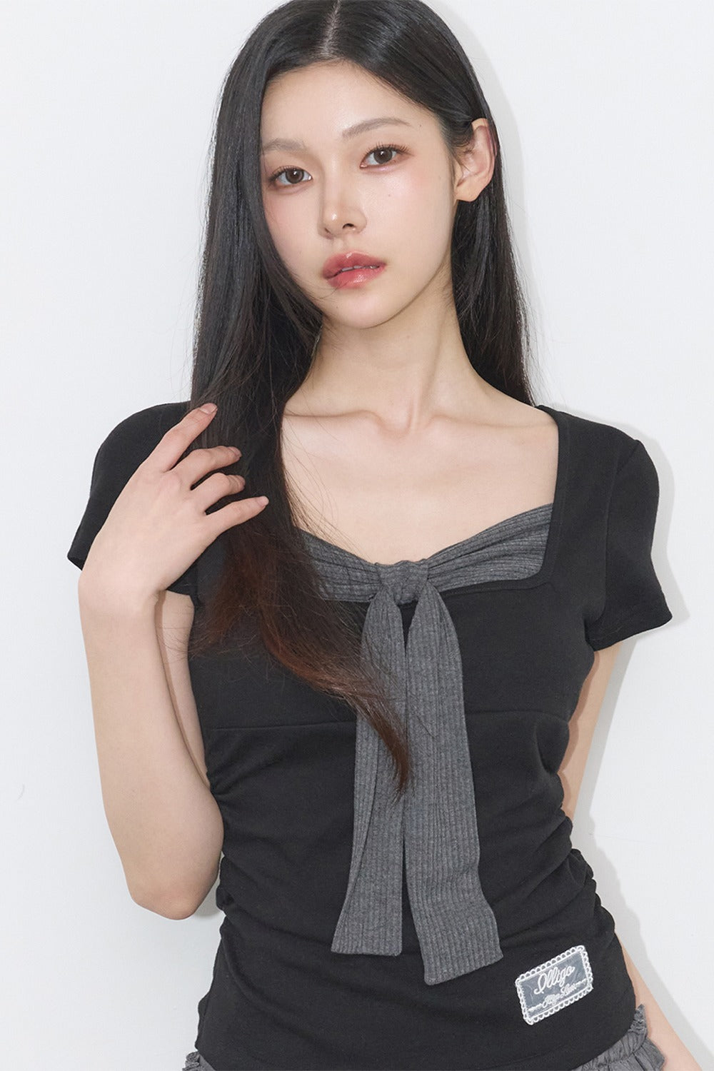 illigo-ss-26-layered-ribbon-tie-t-shirt-black-black-s