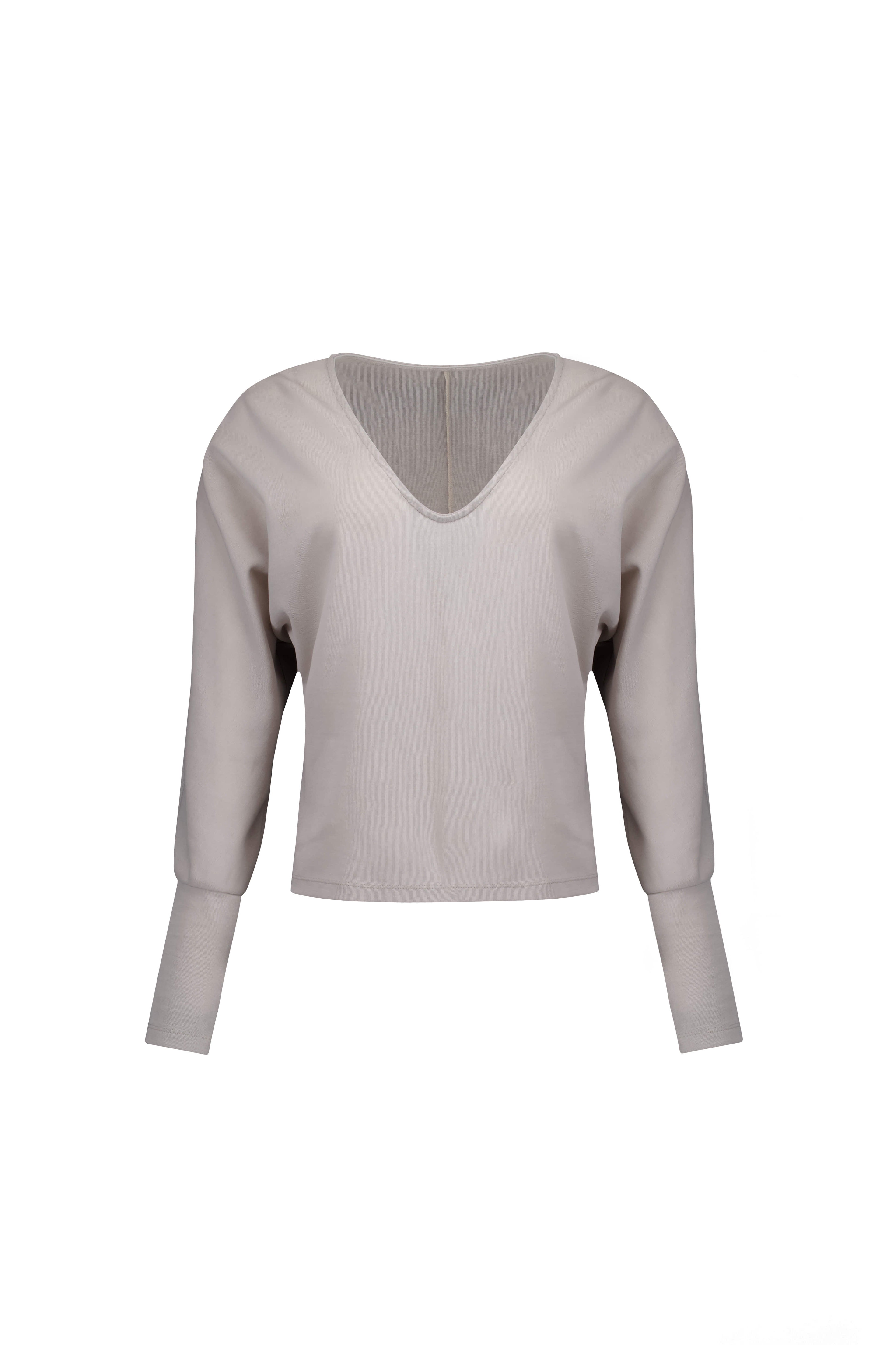pokos-fosca-ss-26-volume-v-neck-top-light-gray-light-gray-s