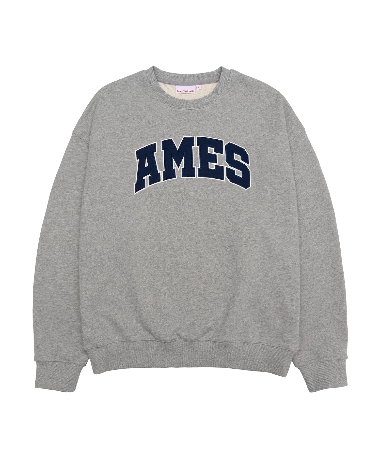 ames-worldwide-fw-25-basic-applique-sweatshirt-grey-grey-s