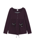 bauf-fw-26-star-pocket-shirring-long-sleeve-top-purple-purple-s