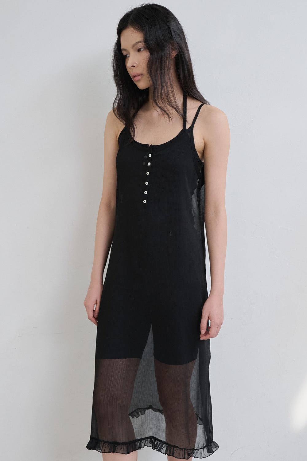 dearstalker-ss-26-sheer-button-layered-slip-dress-black-black-s
