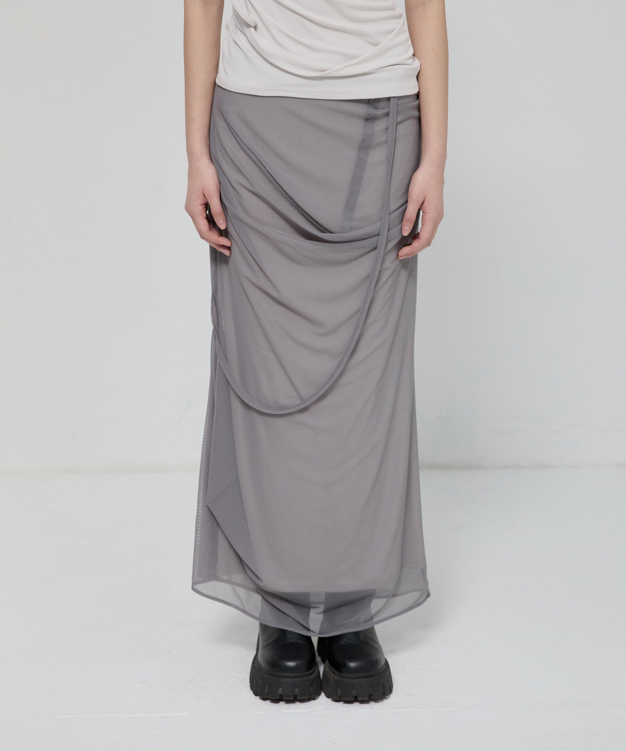 flareup-ss-26-draped-mesh-layered-long-skirt-fl-264-gray-gray-s