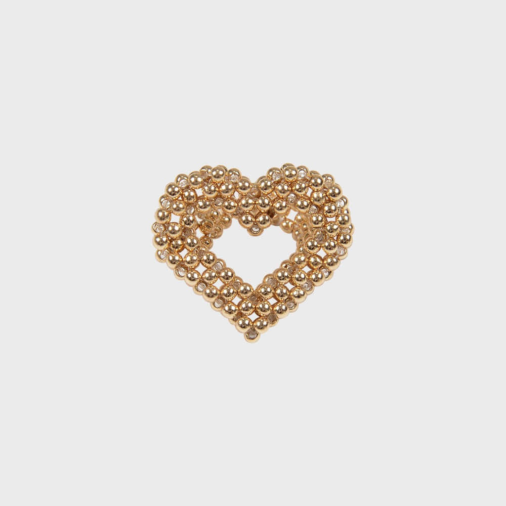 eireve-seasonless-beaded-metal-heart-ring-gold