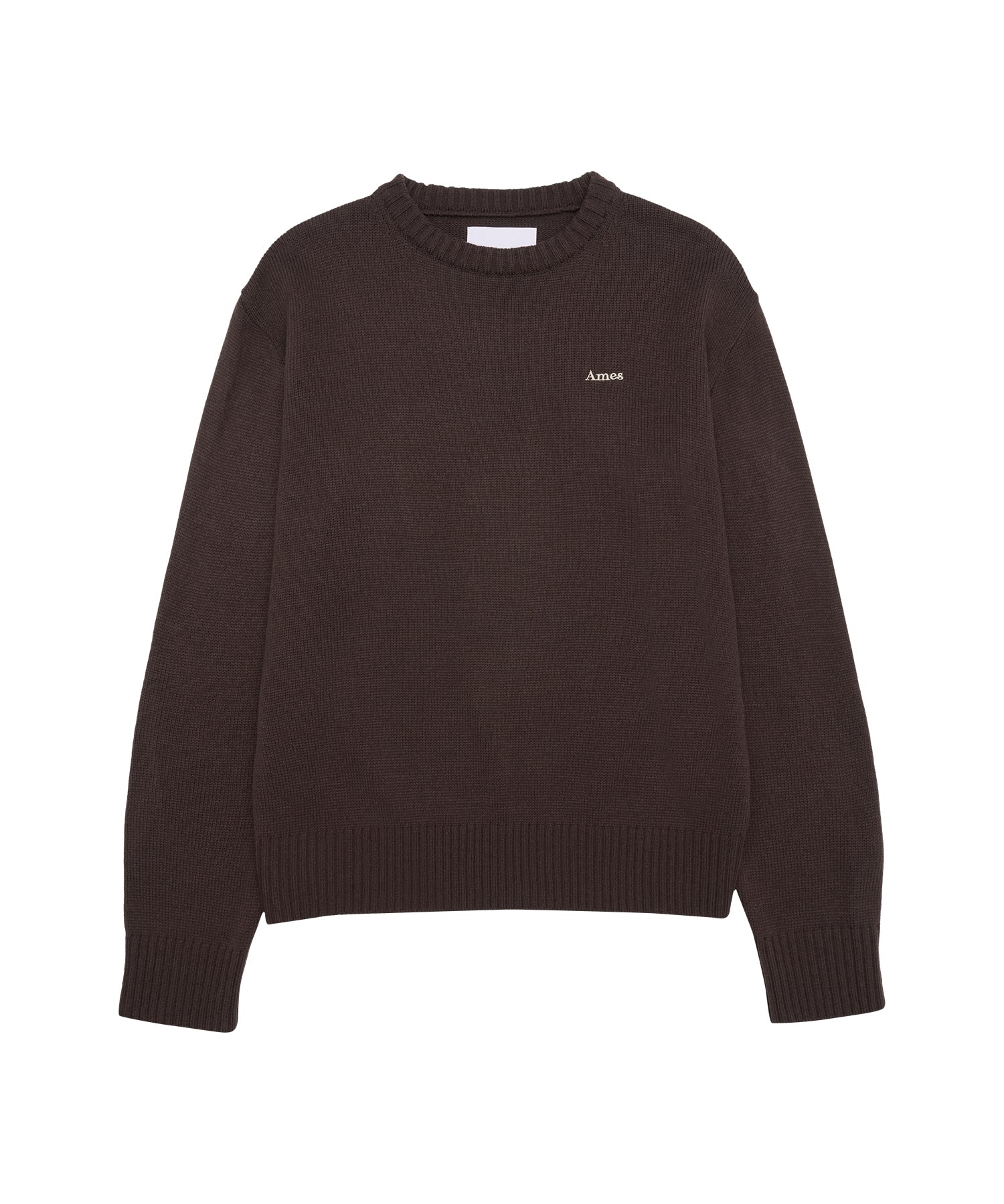 ames-worldwide-fw-25-basic-small-logo-knit-brown-brown-s