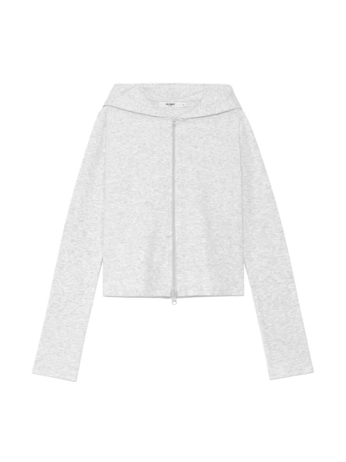 GLOWNY] G CLASSIC ESSENTIAL RIB ZIP-UP (WHITE MELANGE) – SellerWork