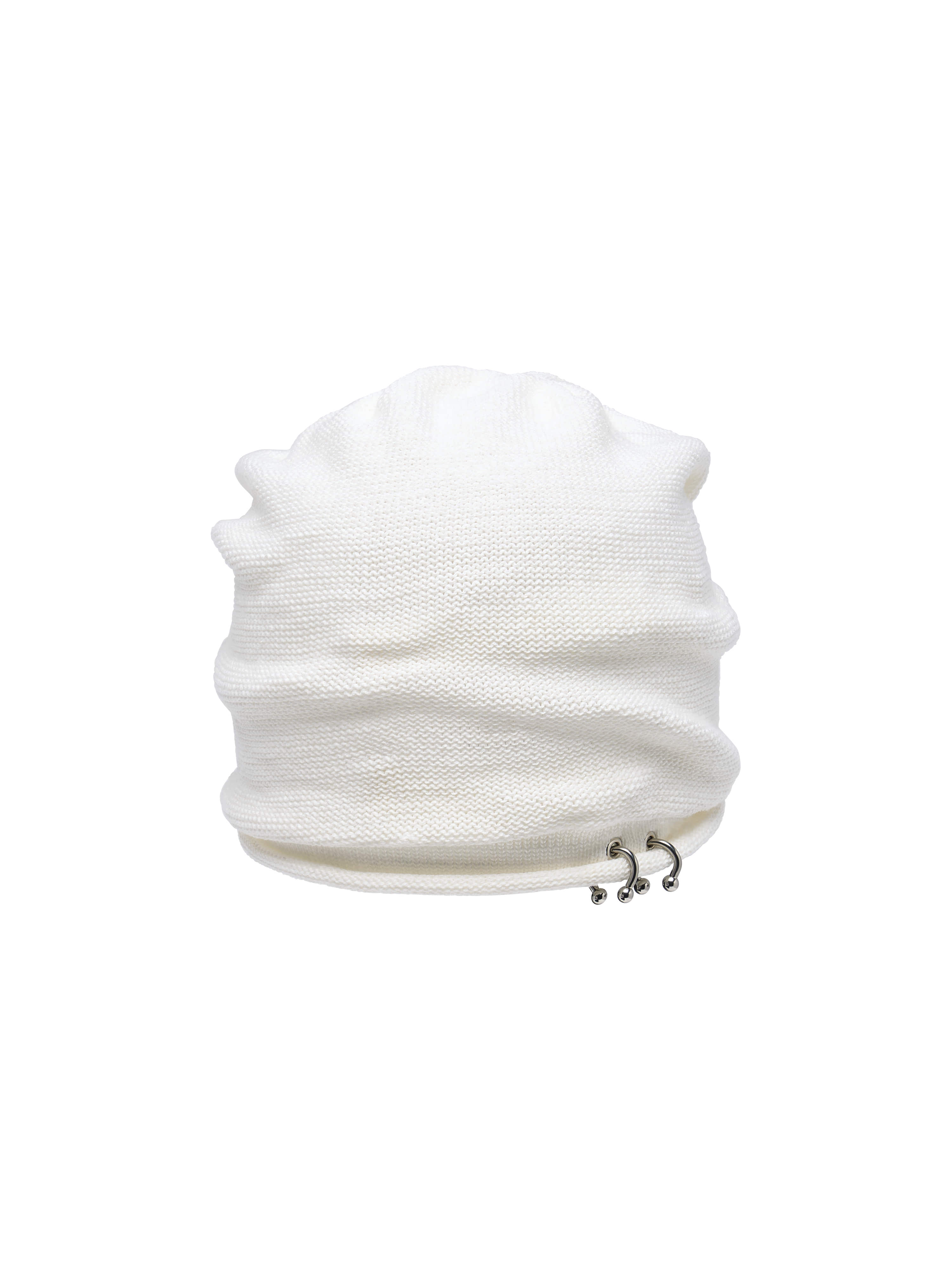 lecyto-fw-25-pierced-slouch-beanie-white-white-s