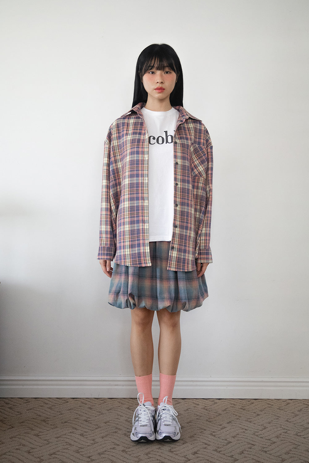 kicobe-ss-26-check-balloon-midi-skirt-green-green-s