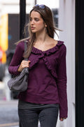 dimanche-fw-26-ruffle-top-burgundy-burgundy-s