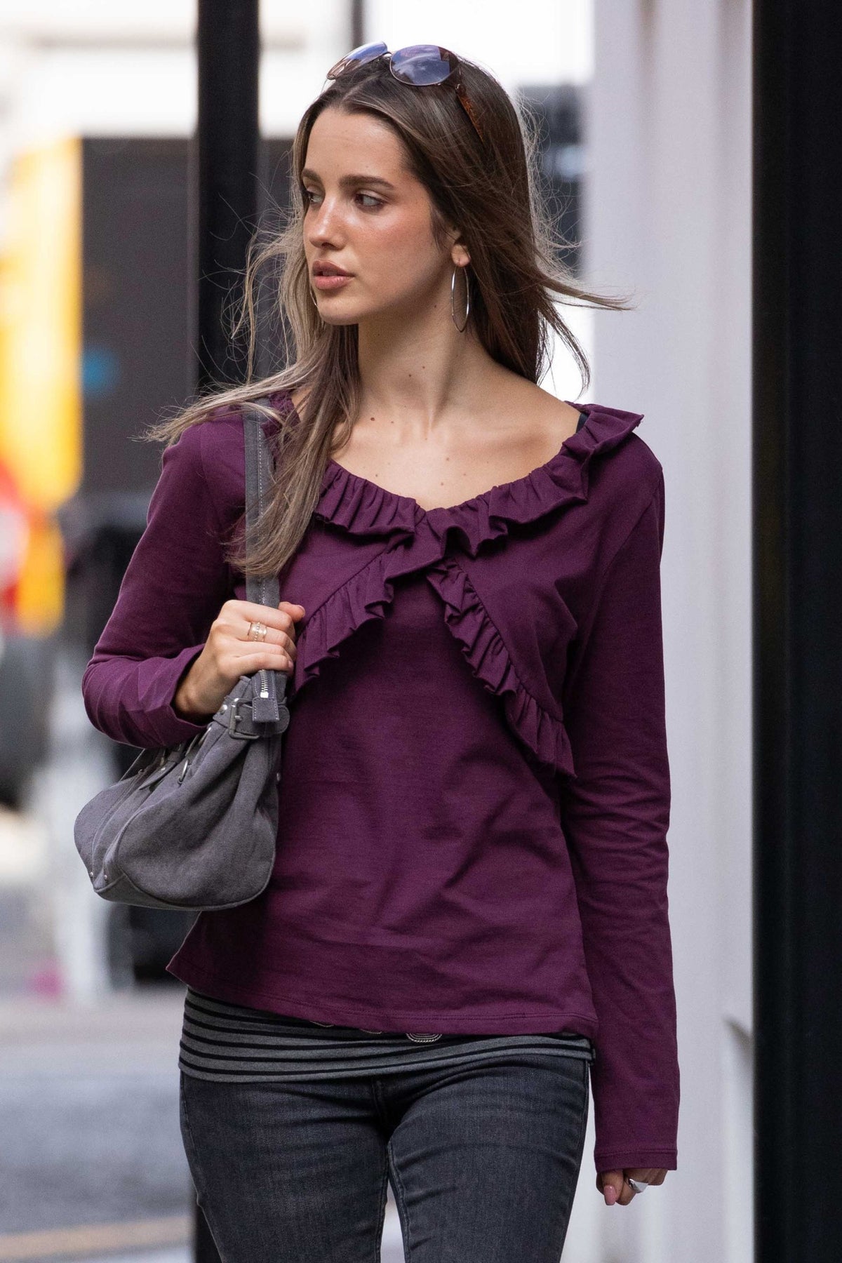 dimanche-fw-26-ruffle-top-burgundy-burgundy-s