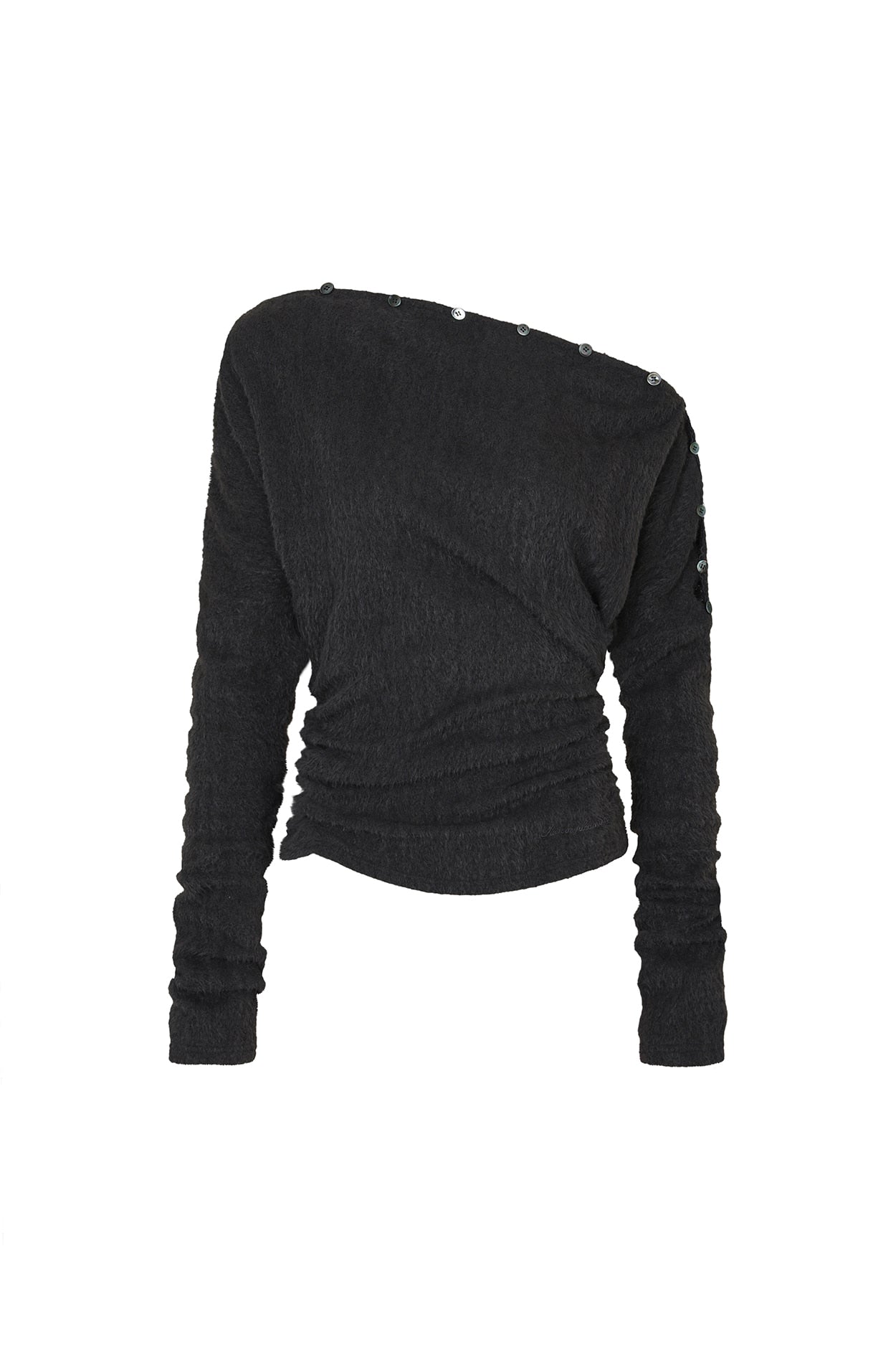 pain-or-pleasure-fw-25-jennie-buttoned-top-charcoal-charcoal-s