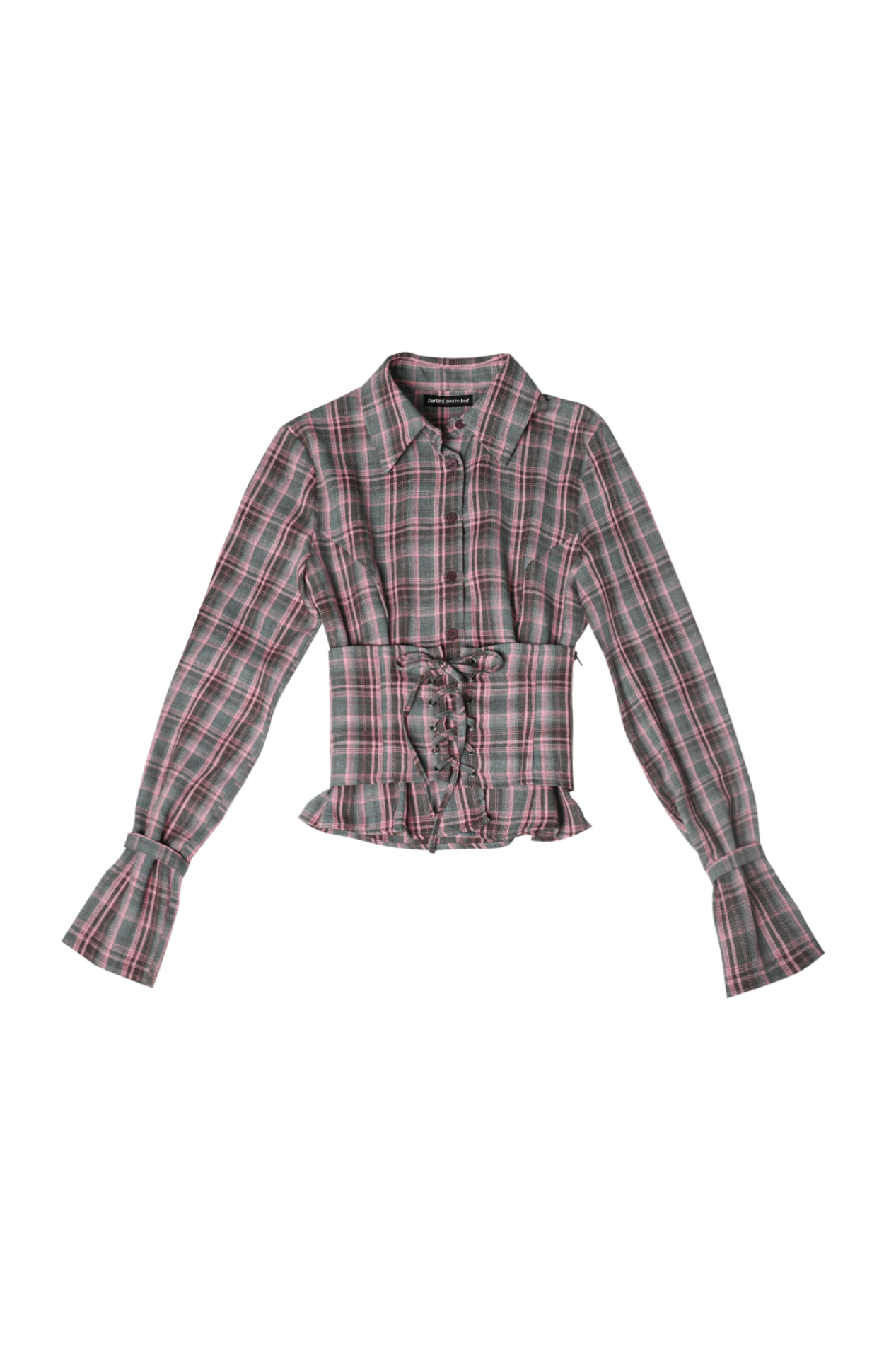 darling-you-are-bad-fw-25-check-corset-shirt-pink-gray-pink-gray-s