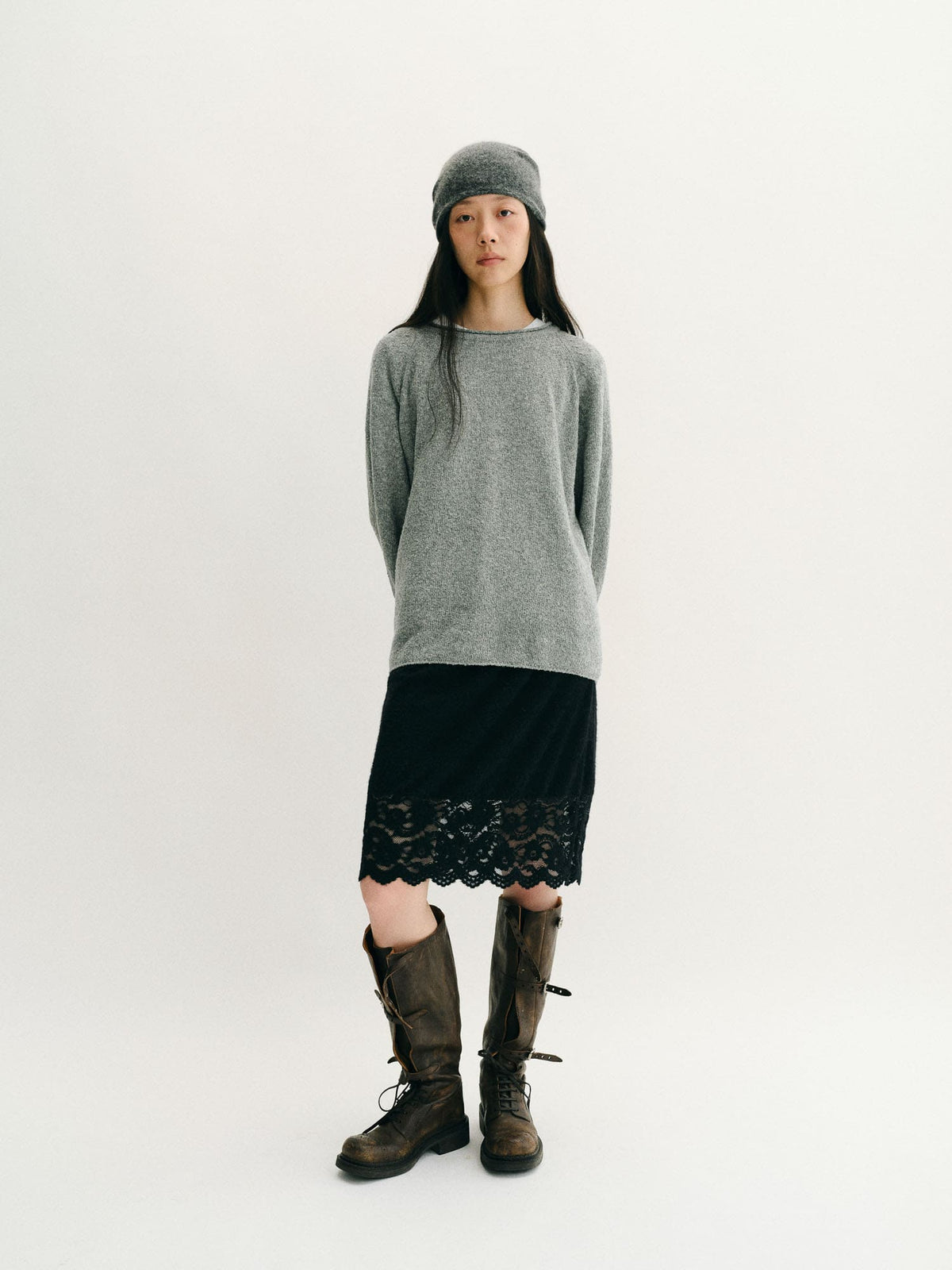 thefeu-fw-26-shaggy-lace-skirt-black-black-s