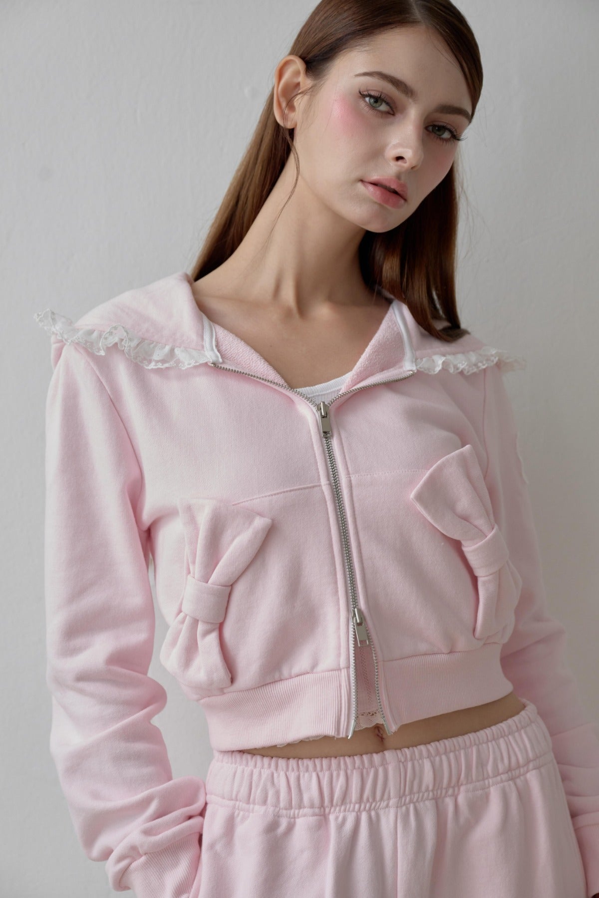 schnee-fw-25-creamy-hood-zip-up-strawberry-marshmellow-strawberry-marshmellow-s