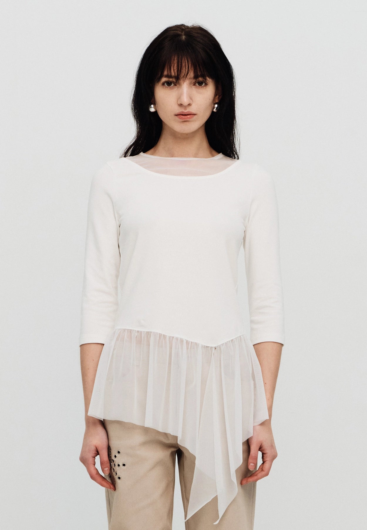 sealot-ss-25-mesh-shirring-three-quarter-sleeve-top-white-white-s
