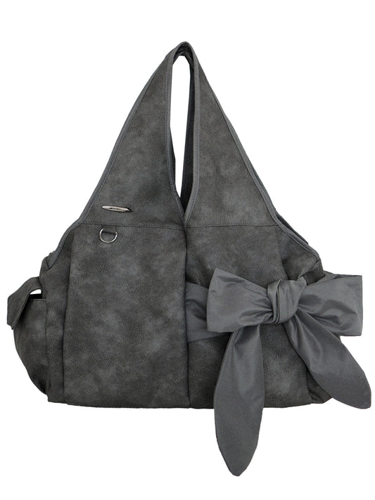 [SIWEOL107] FW 23 (Vegan Nubuck) bow shoulder bag (gray)