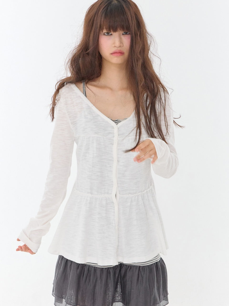 expired-girl-fw-26-nd-eve-tiered-cardigan-ivory-ivory-size