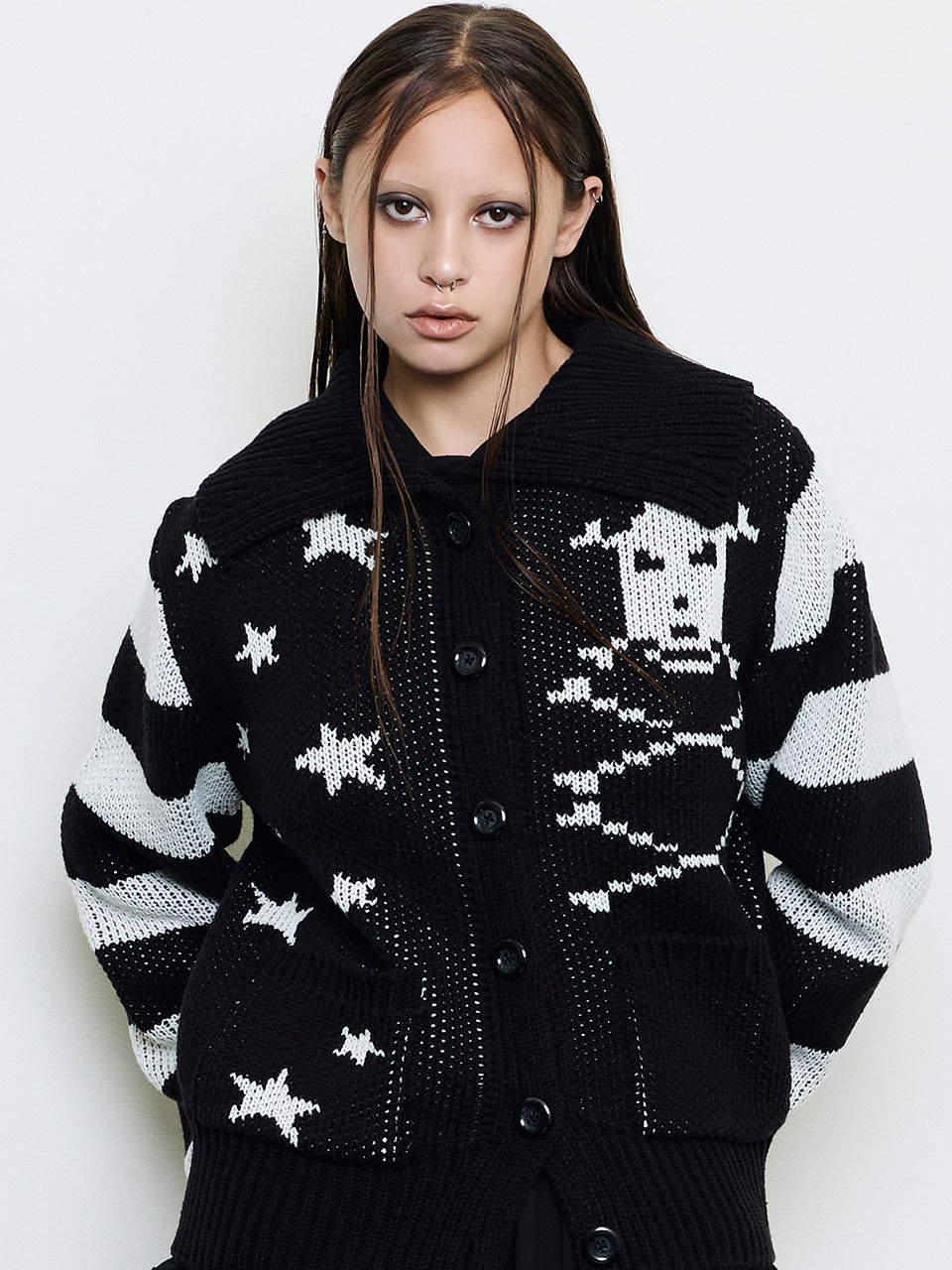 luv-is-true-fw-25-ev-skeleton-knit-cardigan-black-black-s