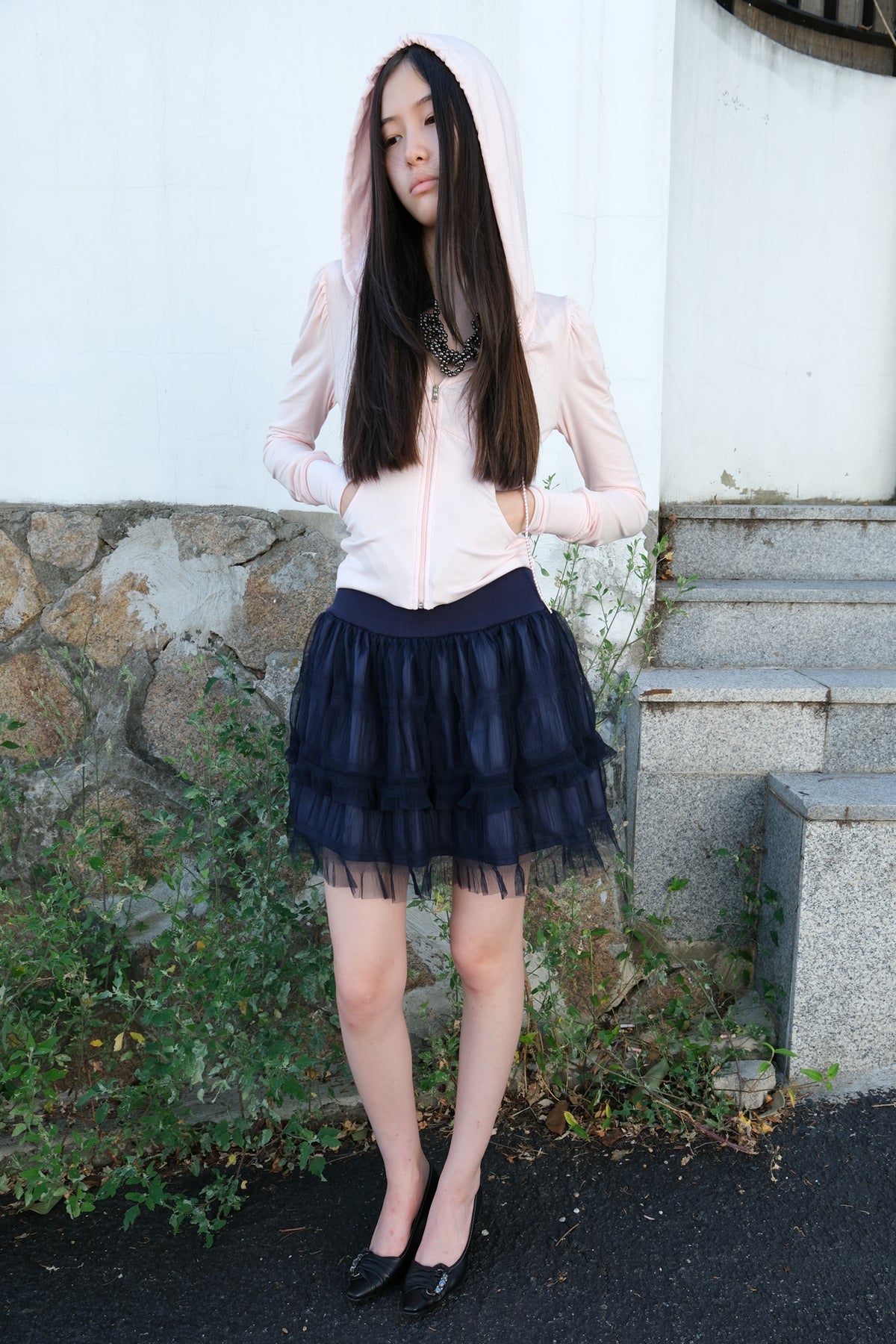 losesleepover-fw-26-fairy-mesh-skirt-navy-navy-s