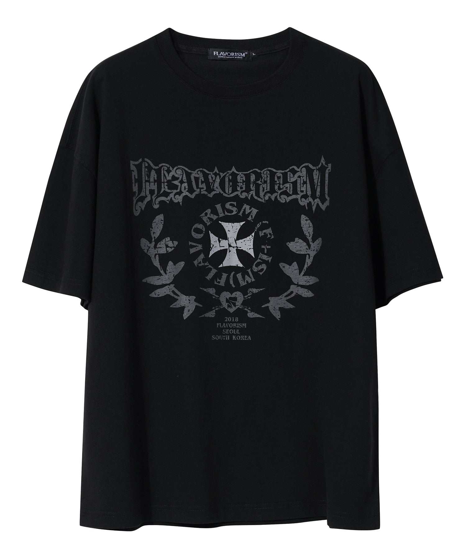 flavorism-ss-25-laurel-graphic-t-shirt-tt0087-black-s