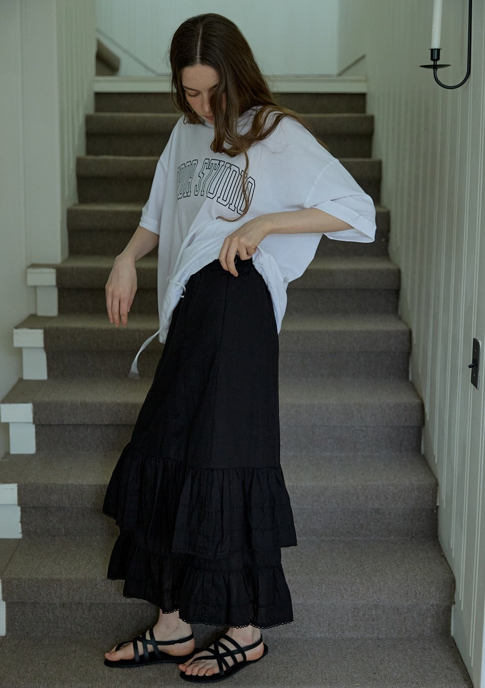 opendoorstudio-fw-26-linen-frill-skirt-black-black-s