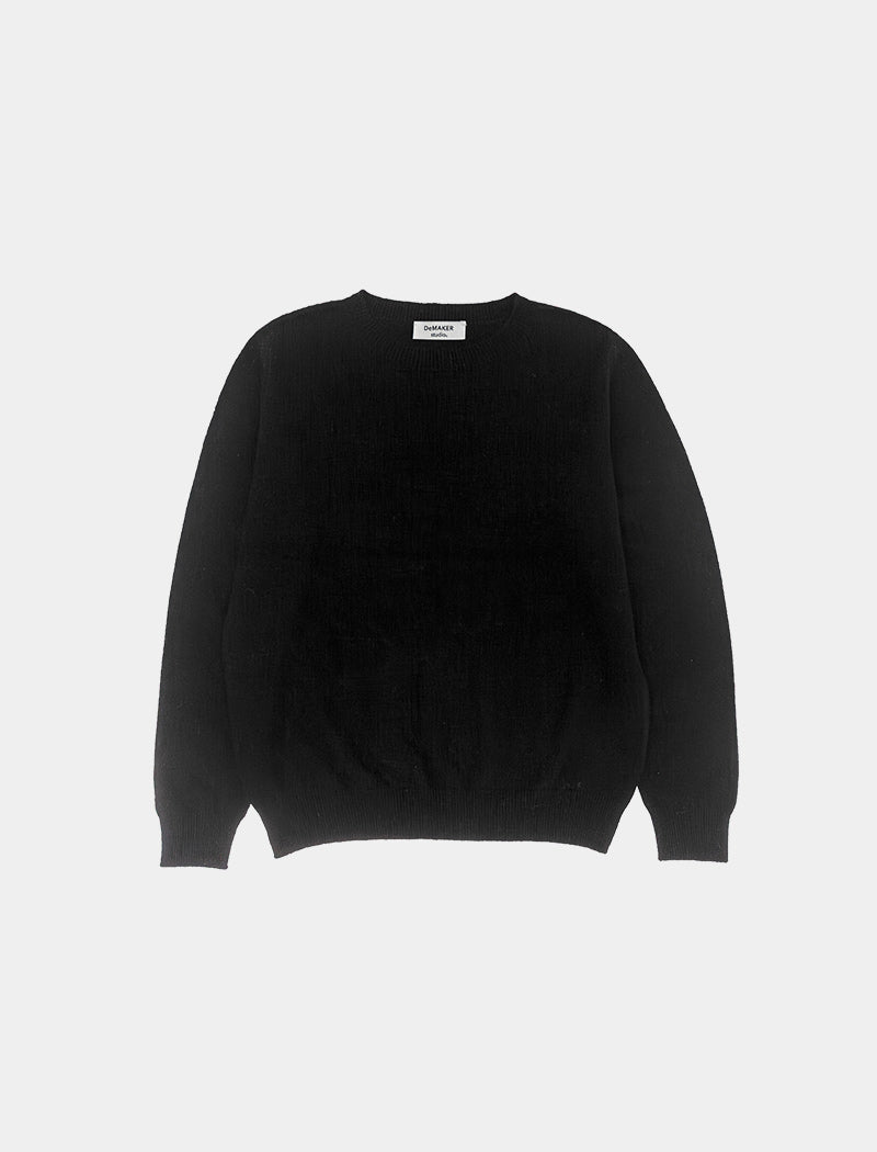 demaker-fw-25-mousse-cashmere-round-knit-black-black-s