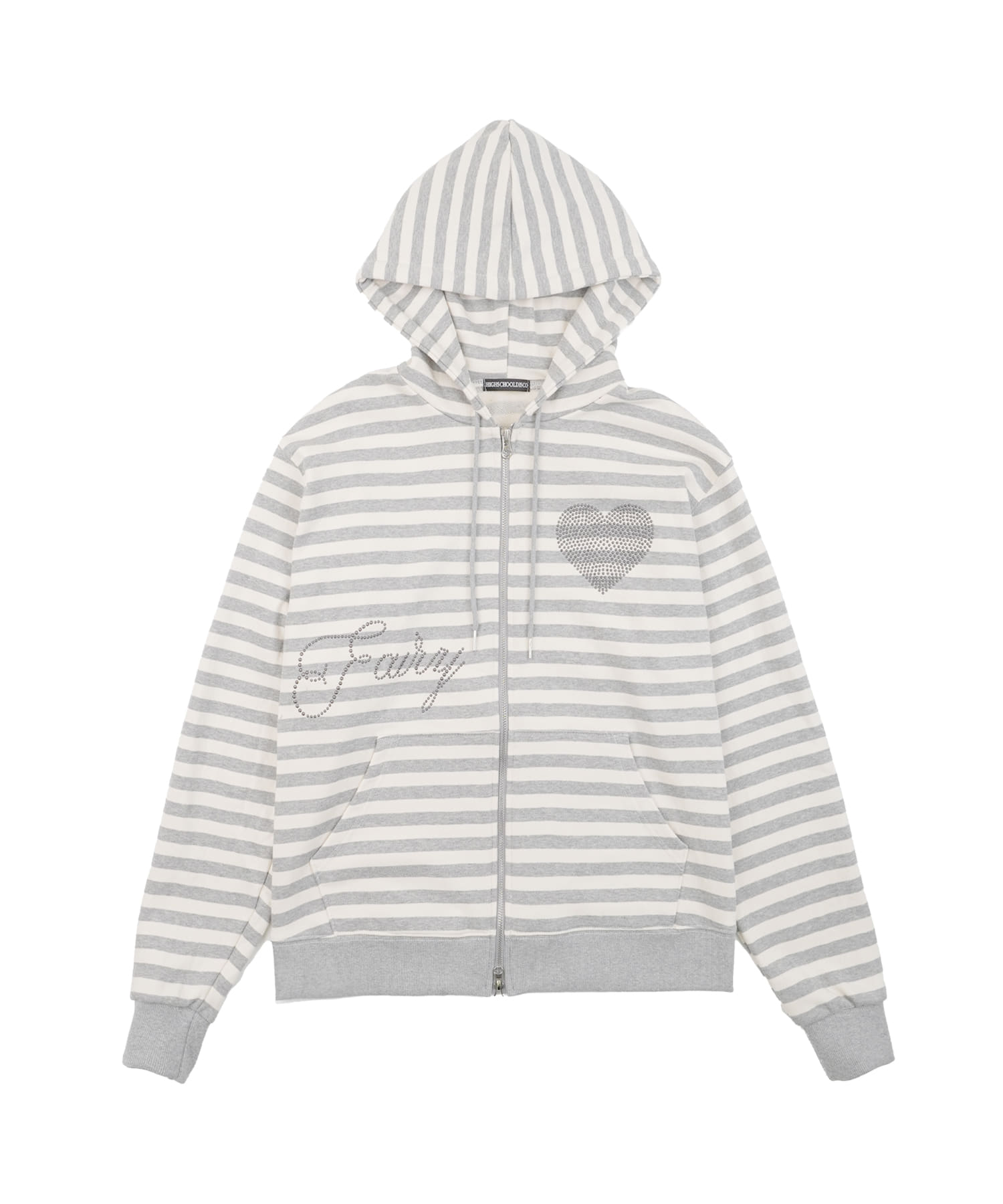 high-school-disco-ss-26-fairy-hotfix-stripe-zip-up-hoodie-melange-grey-melange-grey-s
