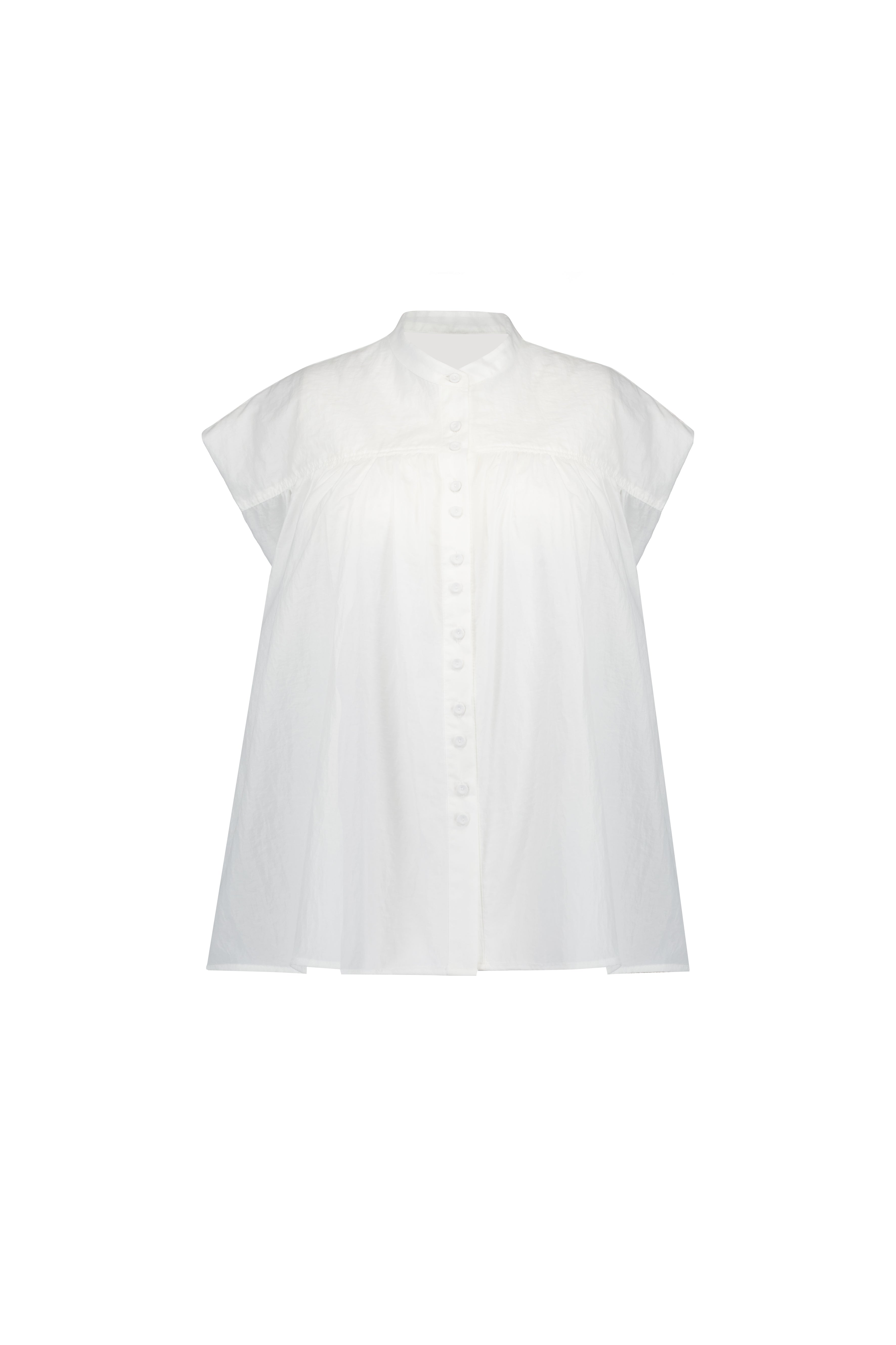 pokofosca-ss-25-glossy-button-shirt-(white)