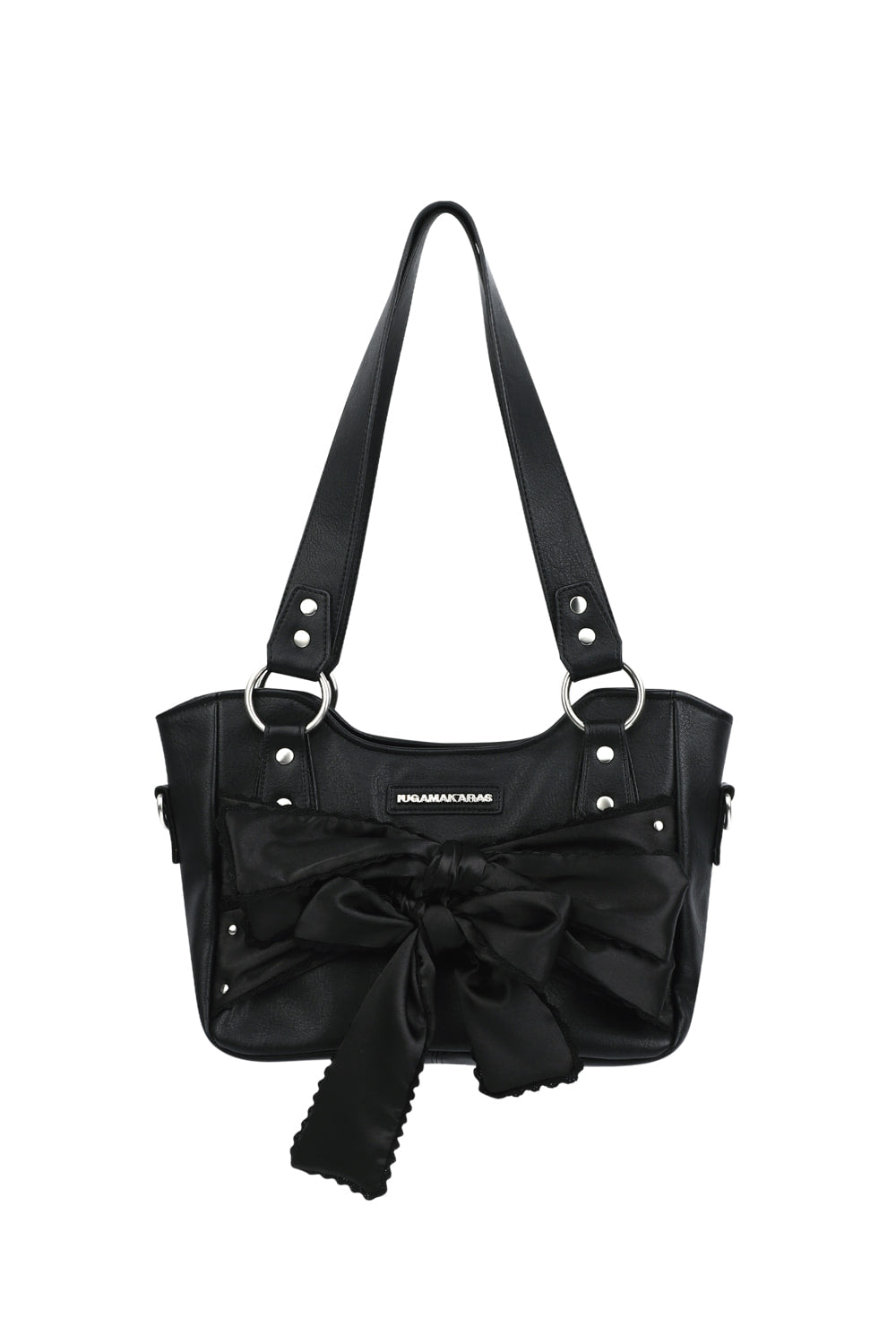 iugamakaras-ss-25-laced-ribbon-leather-shoulder-bag-black-black-s
