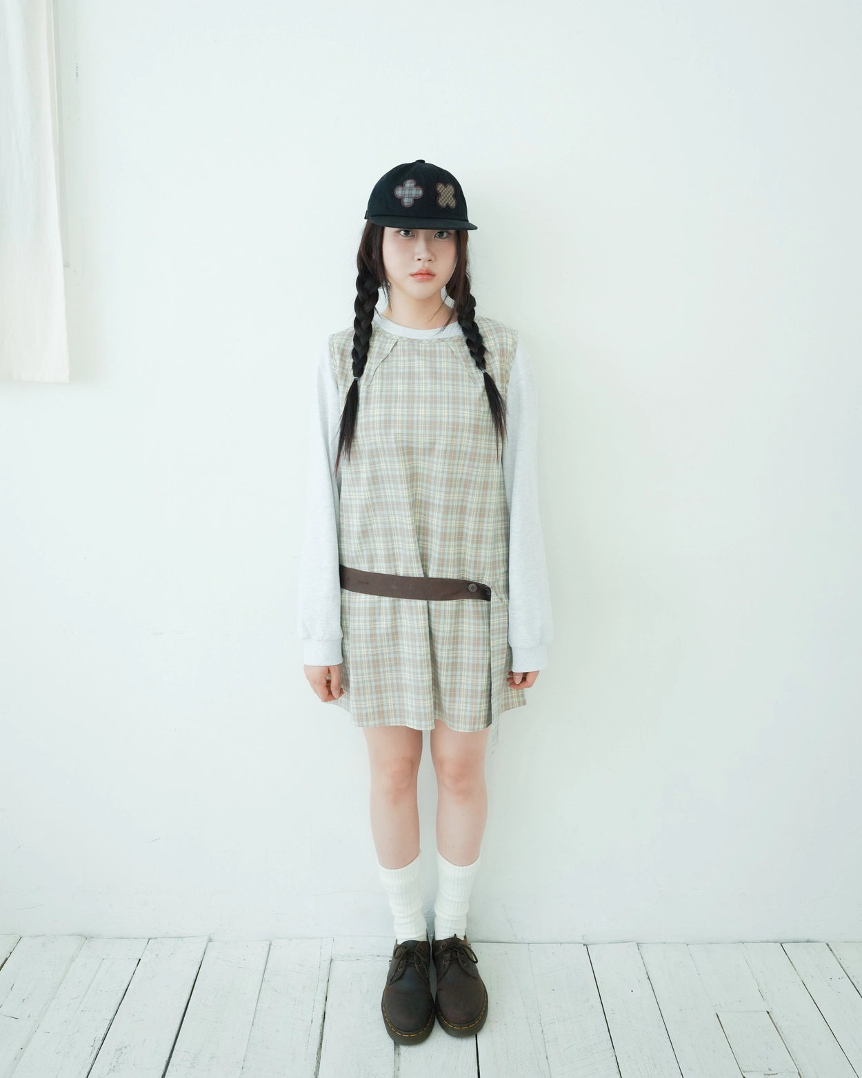 fazed-ss-25-check-button-dress-brown-brown-s