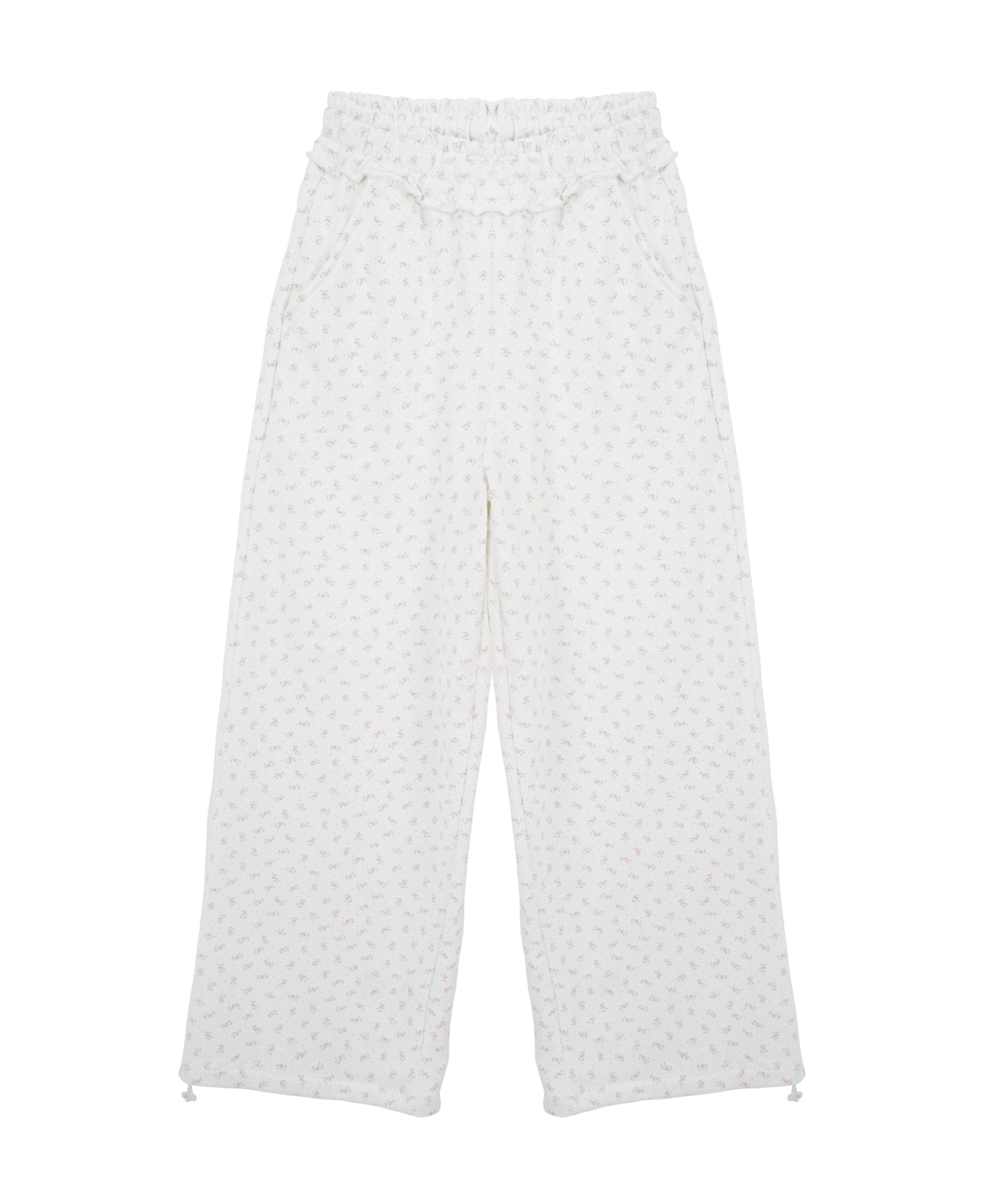 high-school-disco-ss-26-little-flower-fleece-pants-white-white-s