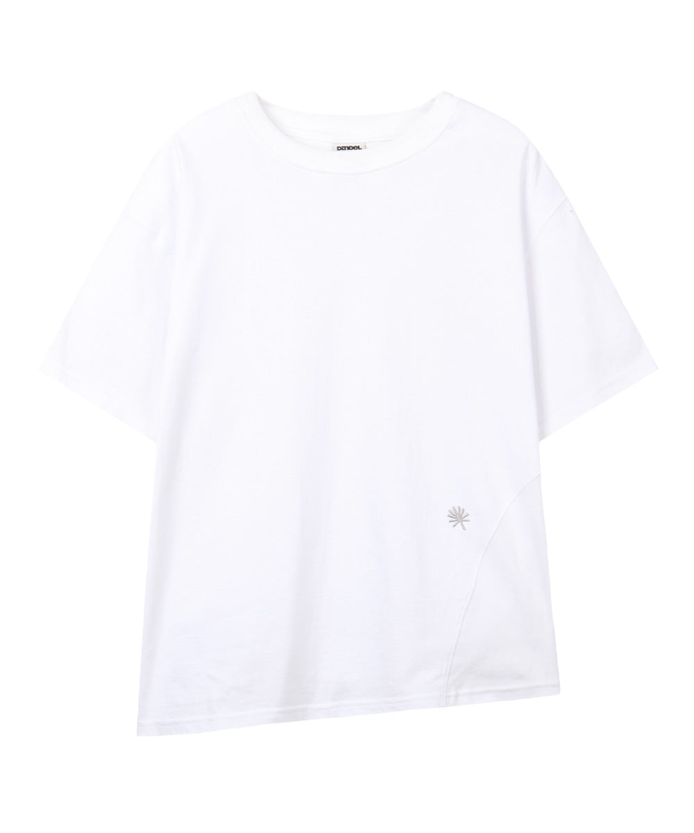 dandel-ss-26-dd-asym-side-rib-tee-white-white-s