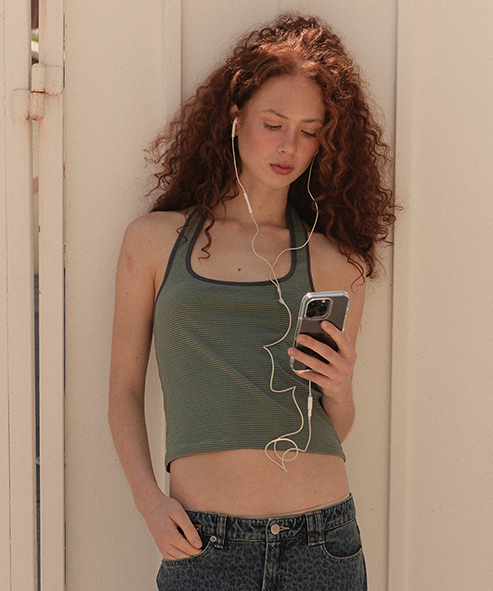 ordes-ss-25-stripe-halter-top-green