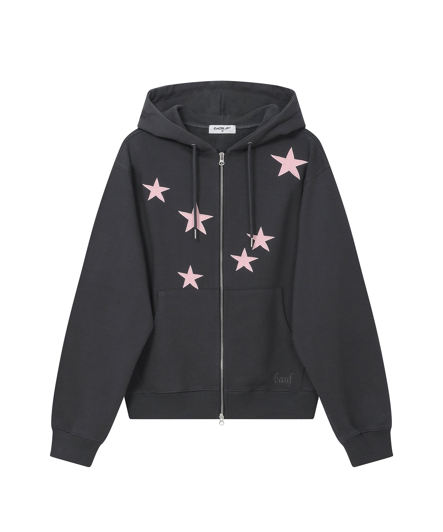 bauf-ss-25-star-symbol-hoodie-zipup-(charcoal)