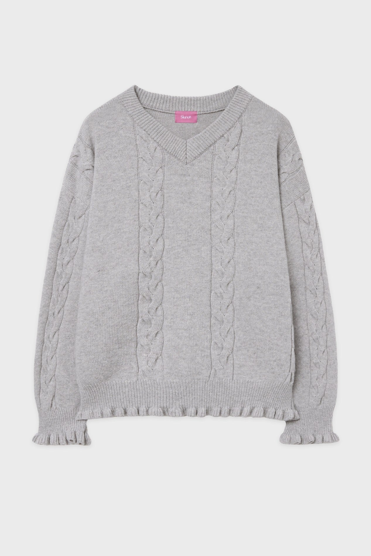 sinoon-fw-25-sn-cable-v-neck-pullover-grey-grey-s