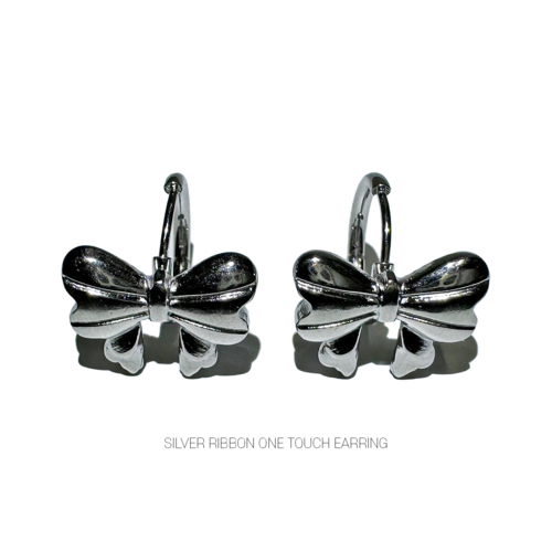 3amgang-seasonless-silver-ribbon-one-touch-earring