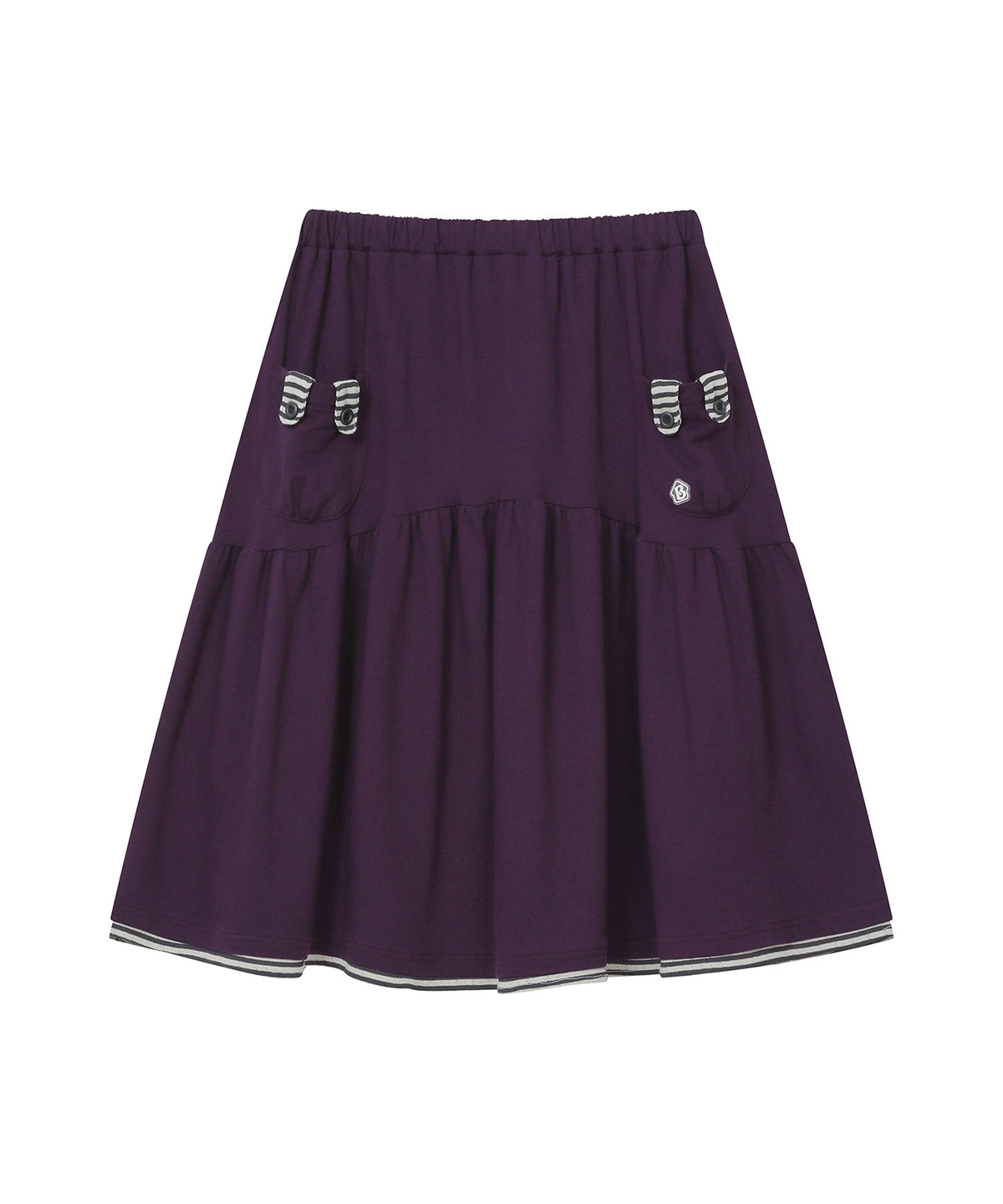 bauf-fw-26-bunny-ear-layered-skirt-purple-charcoal-s