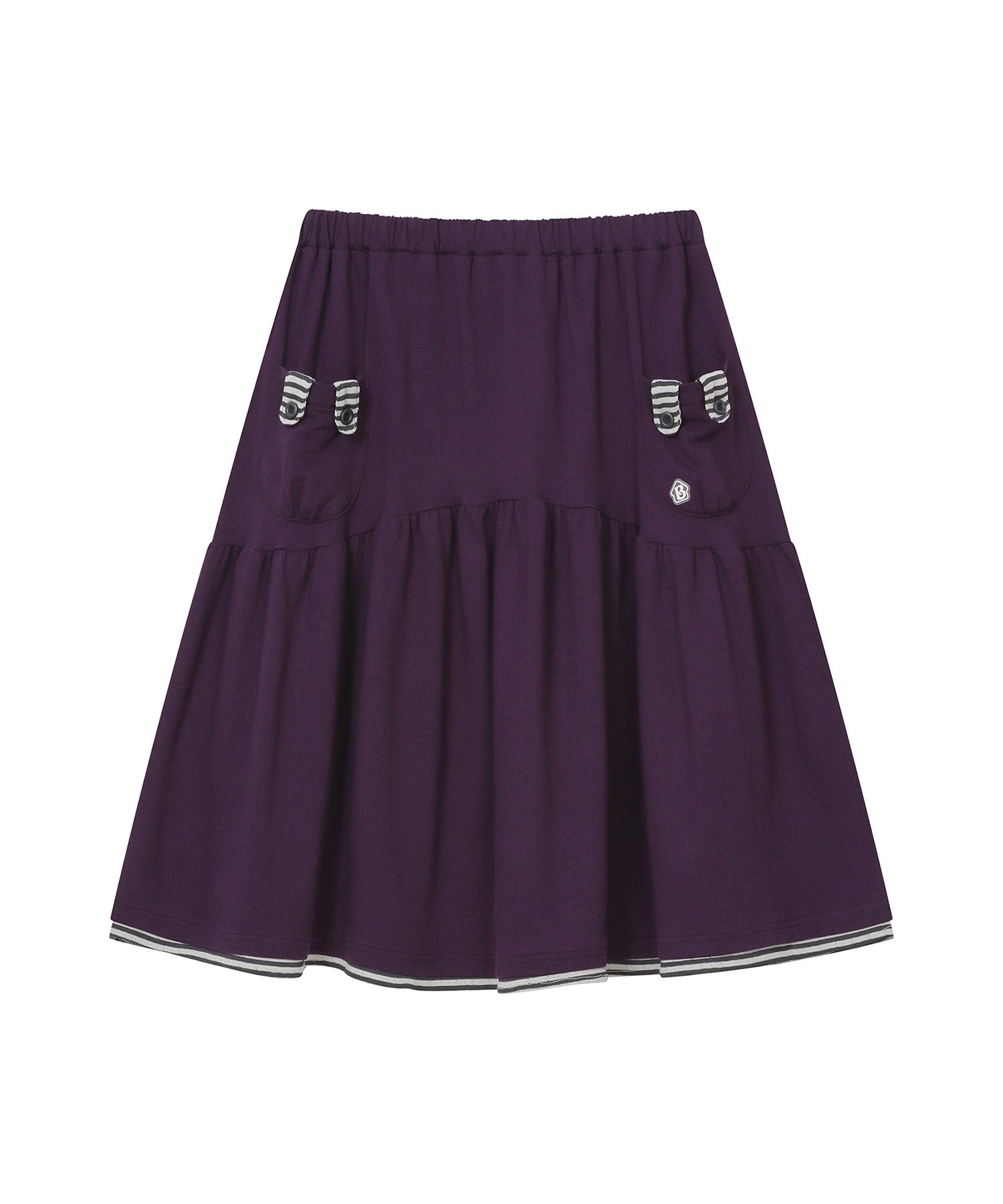 bauf-fw-26-bunny-ear-layered-skirt-purple-charcoal-s