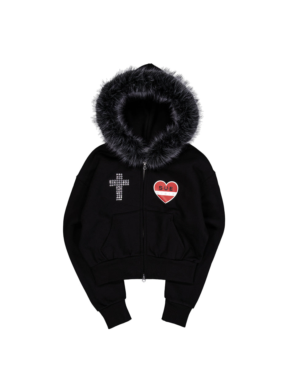 setup-exe-winter-25-fur-trimming-hooded-zip-up-black-black-s