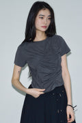 sis-a-ss-25-irregular-shirring-half-tshirt-/-charcoal