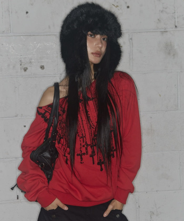 fancy-club-fw-25-neckliss-one-shoulder-sweatshirt-red-f25zb037-red-s