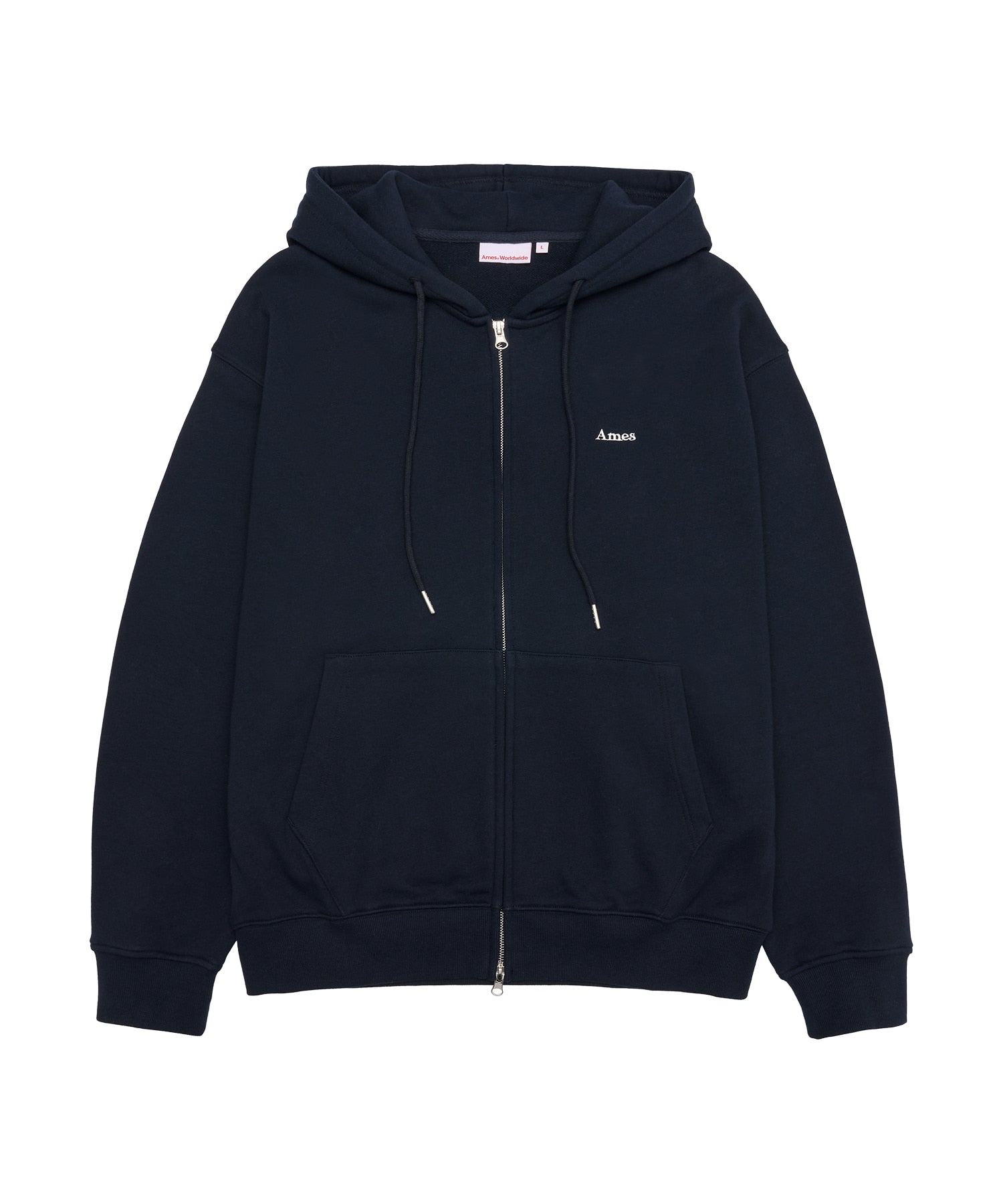 ames-worldwide-fw-25-basic-small-logo-hoodie-zip-up-navy-navy-s
