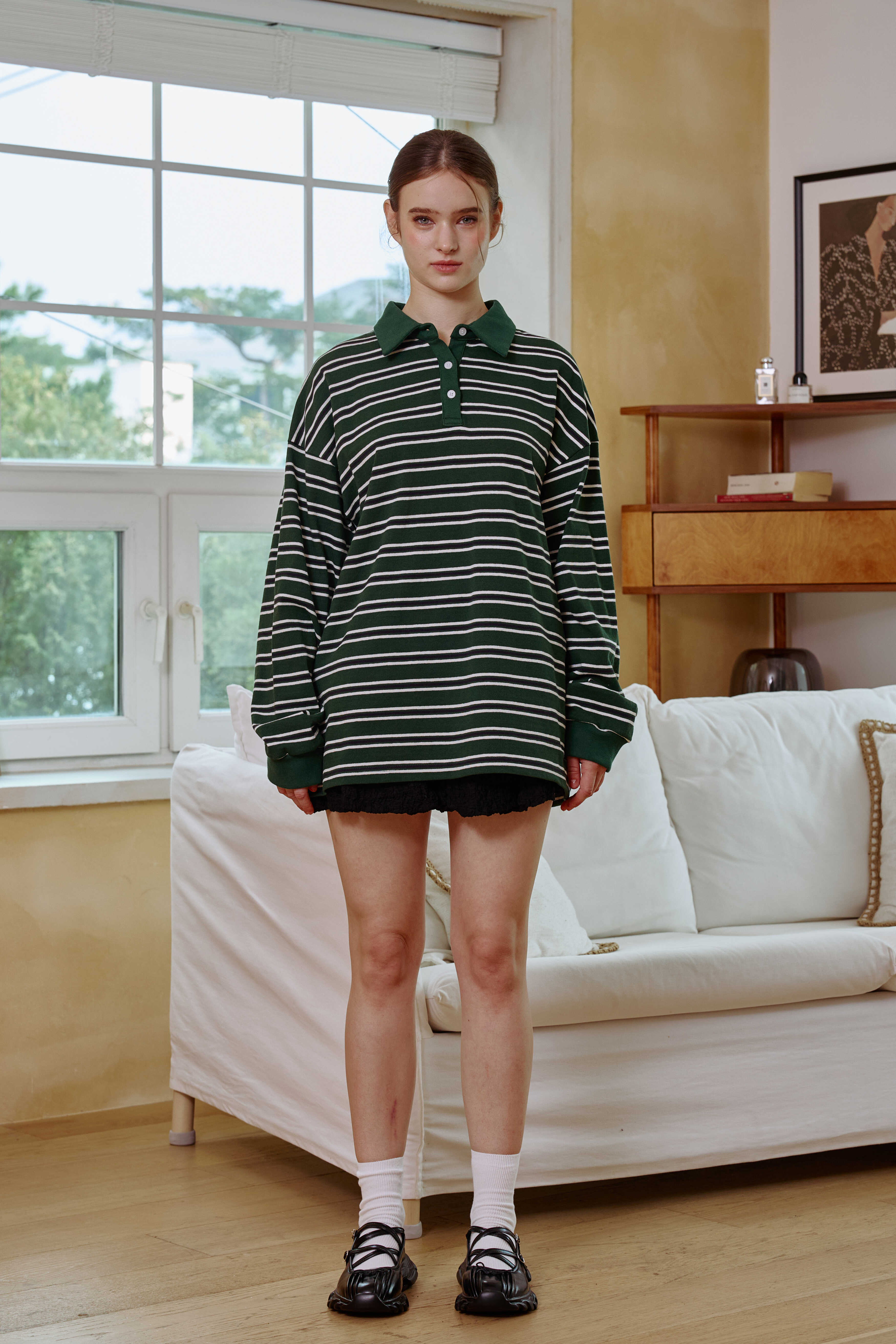 ari-fw-25-arete-stripe-overfit-collar-t-shirt-green-green-s