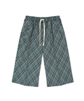 tonsil-fw-26-vintage-check-banded-bermuda-pants-green-green-s