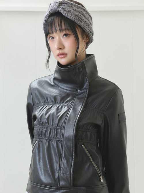 luv-is-true-ss-26-el-shirring-leather-jacket-black-black-s