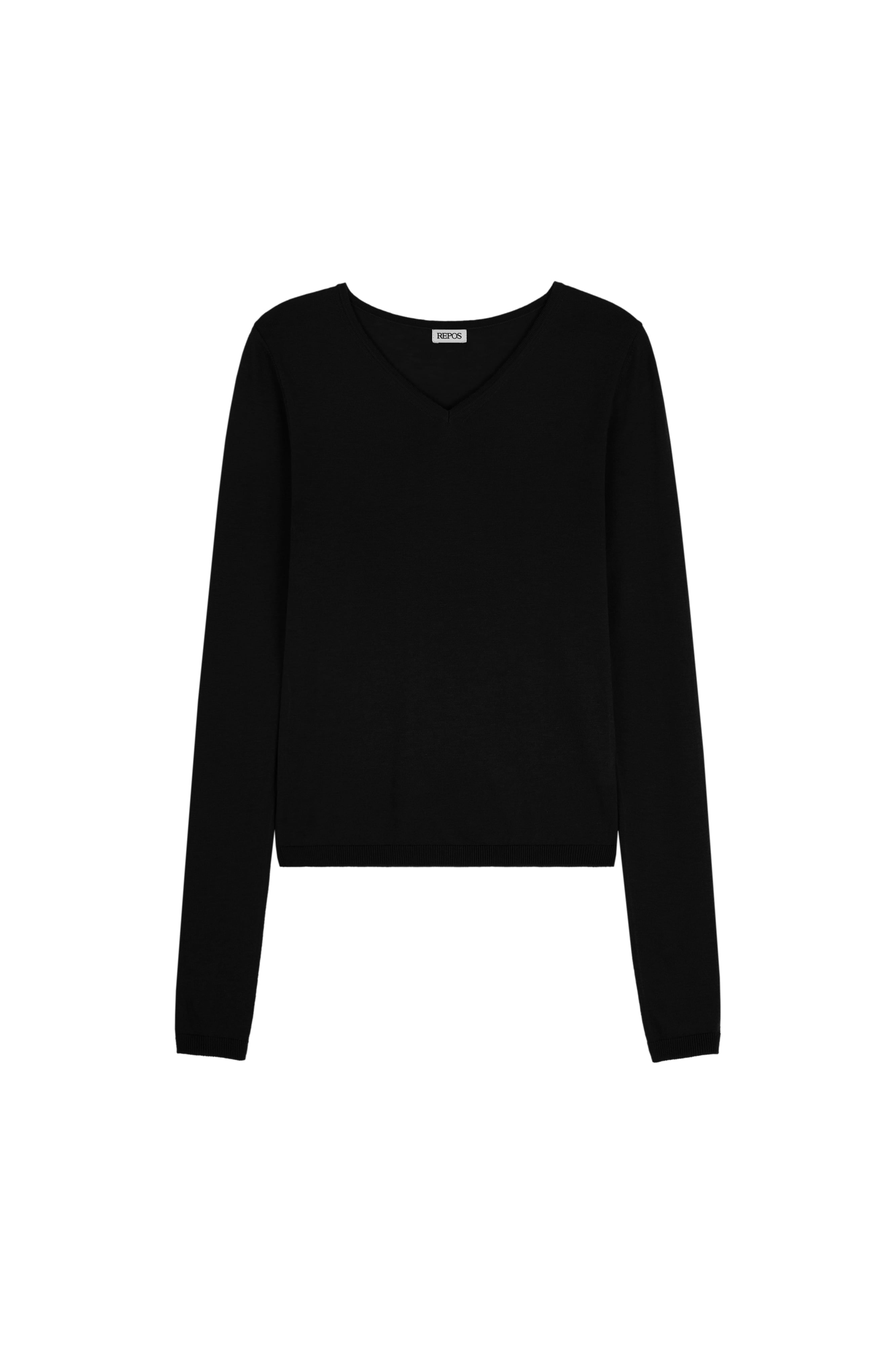 repos-ss-26-light-v-neck-knit-black-black-s