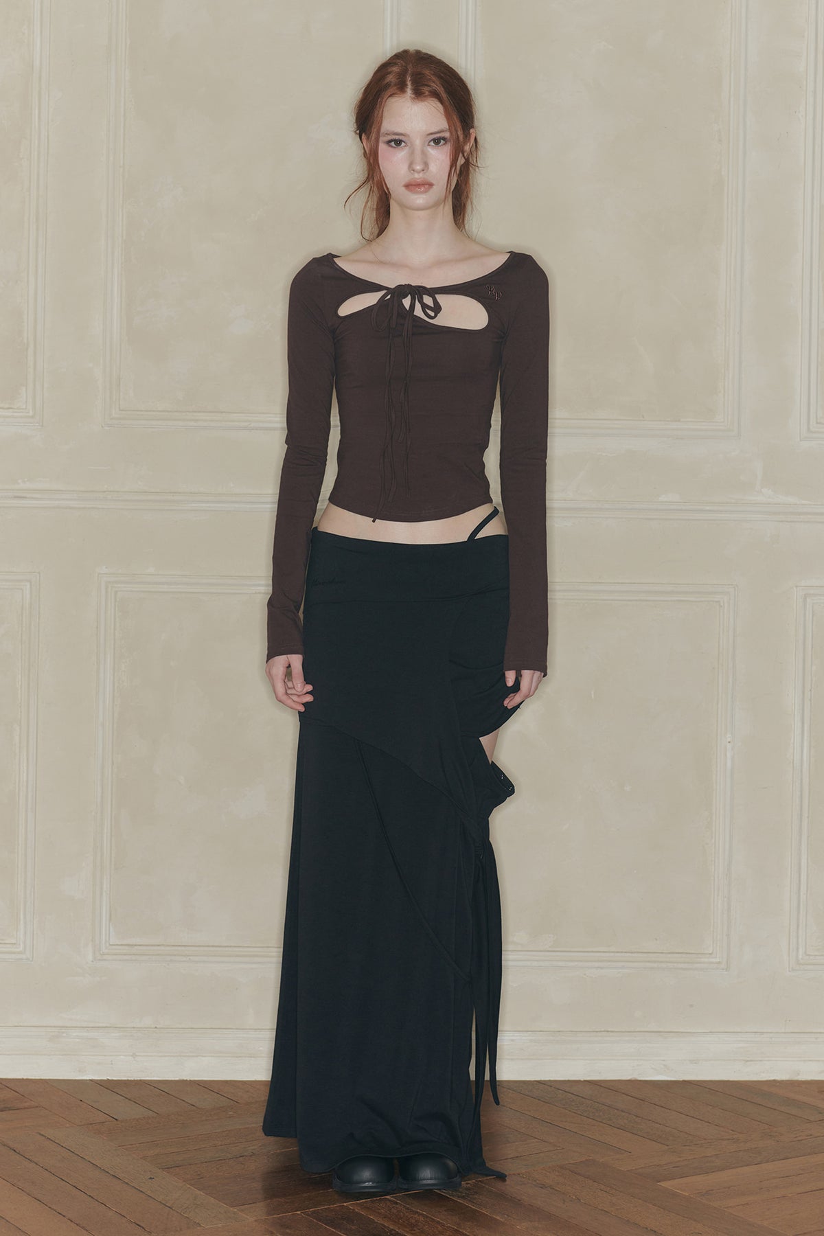 pain-or-pleasure-fw-26-cut-out-long-skirt-black-black-s
