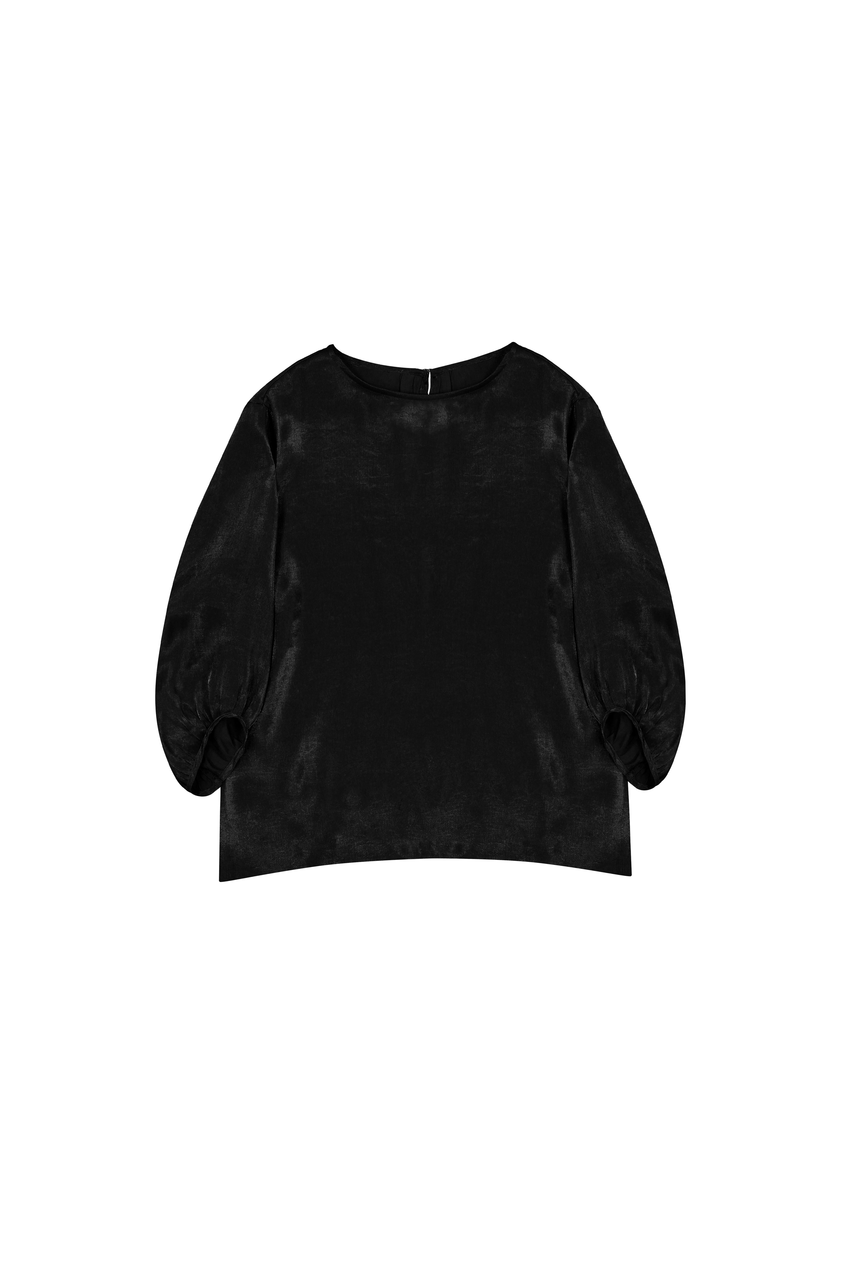 pokofosca-ss-25-pearl-ruched-blouse-(black)