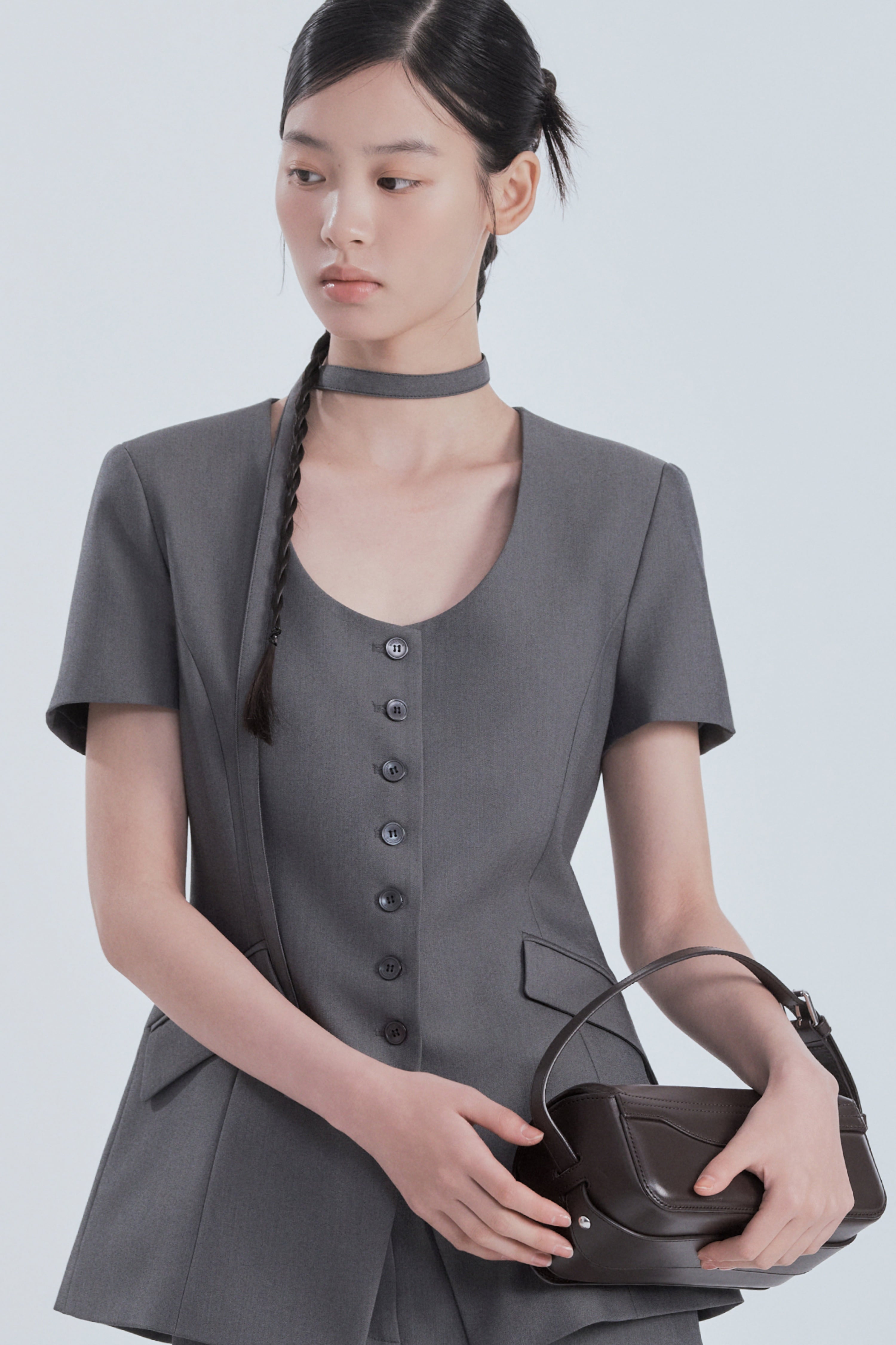 mausoleum-fw-26-emma-round-neck-half-sleeve-jacket-gray-gray-s