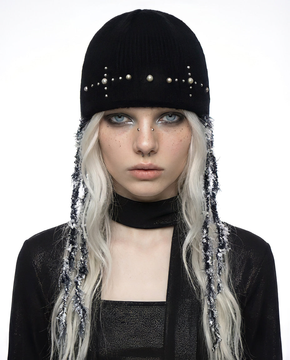 dilettantisme-ss-26-hand-braid-stud-beanie-bk-bk-s